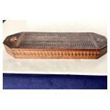 Exceptional Antique Tunbridge Style Marquetry Cribbage Board