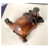 Contemporary Carved Wooden Pig Towelholder