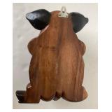 Contemporary Carved Wooden Pig Towelholder