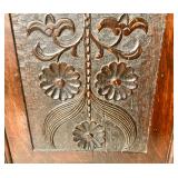 Antique Heavily Carved Oak Corner Cabinet