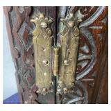 Antique Heavily Carved Oak Corner Cabinet