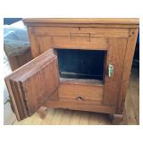 Petite Antique Oak Icebox