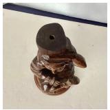 Carved Wooden Black Forest Style Lamp Base