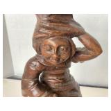 Carved Wooden Black Forest Style Lamp Base