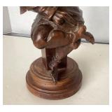 Carved Wooden Black Forest Style Lamp Base