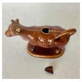 Antique Rockingham Figural Cow Creamer