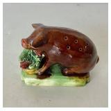 Vintage Portugese Palissy Majolica (Pig) Toothpick Holder
