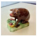 Vintage Portugese Palissy Majolica (Pig) Toothpick Holder