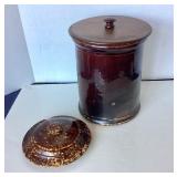 Antique Rockingham Pottery Storage Jar