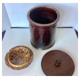 Antique Rockingham Pottery Storage Jar