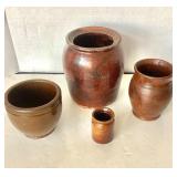 Group of 4 Antique Stoneware Crocks