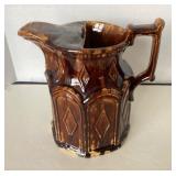 Large Antique Rockingham Glaze Pitcher
