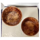 Pair of Antique Rockingham Milk Bowls