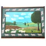 Contemporary Folk Art Pastoral Painting: "The Shepherd