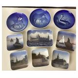 Group of Danish Porcelain Plates and Trays