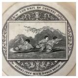 Antique Black & White Transferware Pair