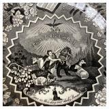 Antique Black & White Transferware Pair