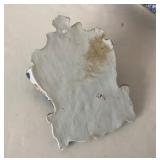 Antique Porcelain Match Safe + Ironstone Butter Dish