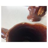 Trio of Bennington Style Pottery Vessels