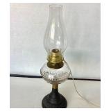 Antique Electrified Oil Lamp