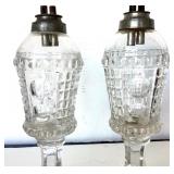 Pair of Antique EAPG Whale Oil Lamps