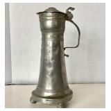 Antique Pewter Footed Flagon