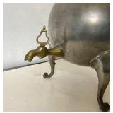 Antique Pewter Hot Water Pot With Brass Spigot