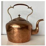 Antique French Copper Gooseneck Teapot