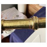 Antique Queen Anne Brass Pushup Candlestick