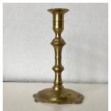 Antique Queen Anne Brass Candlestick