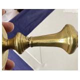 Pair of Antique Queen Anne Brass Candlesticks