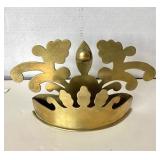 Antique English Brass "Crown" Wall Pocket