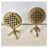 Pair of Antique English "Checkerboard" Tilt-top Brass  and Copper Candle Reflectors