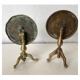 Pair of Antique English "Checkerboard" Tilt-top Brass  and Copper Candle Reflectors