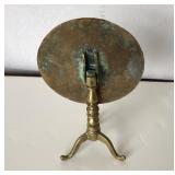 Antique English Tilt-top Brass Candle Reflector #1