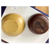 Pair of Antique Turned Wooden Bowls