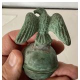 Vintage Painted Brass  Miniature Cannon + Copper Eagle Finial