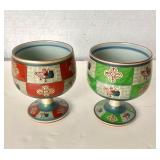 Pair of Vintage Japanese  Arita Ware Porcelain Sake Cups