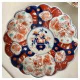 Pair of Vintage Imari Ware Plates + Gilded Imari Leaf Dish