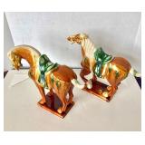 Pair  of Chinese Majolica Glaze Tang Horses