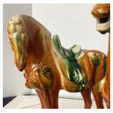 Pair  of Chinese Majolica Glaze Tang Horses