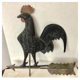Antique Painted Hollow Copper Rooster Weathervane