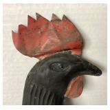 Antique Painted Hollow Copper Rooster Weathervane