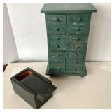 Pair of Vintage Painted Wooden Boxes