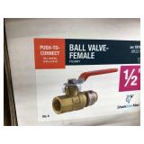 BALL VALVE, FEMALE 1/2IN