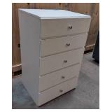 5 drawer white crafts or work cabinet