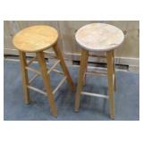 Pair of solid wood stools