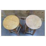 Pair of solid wood stools