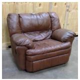 Dark Brown Oversized Leather Recliner