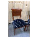 Pair of Solid Cherry wood upholstered dining chairs